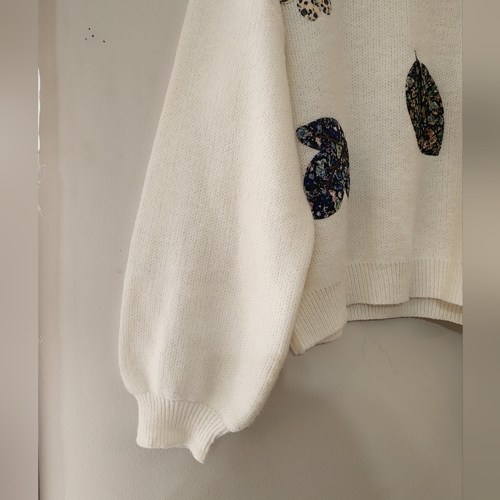 Krush Kandy Free Fall Leaf Patchwork Cream Pullov… - image 3